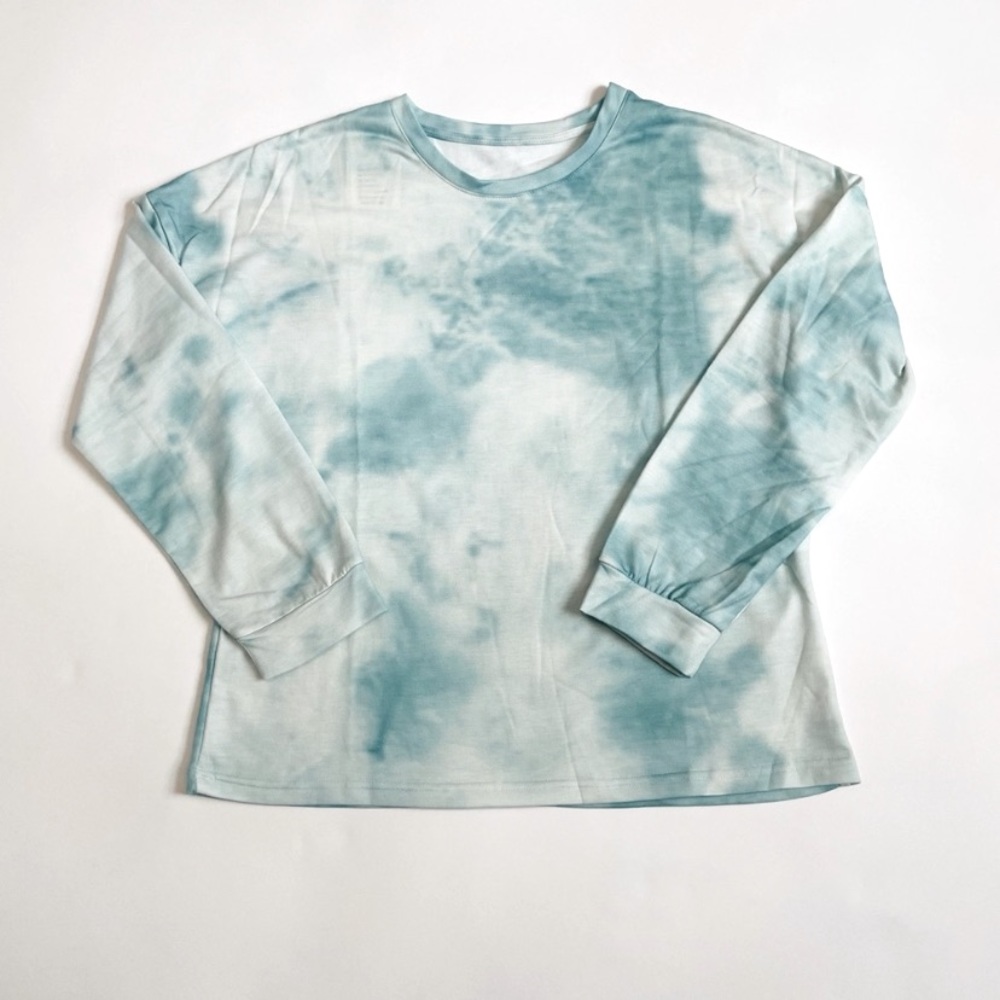 Tie Dye Jogger Lounge Set in Mint Green and White - Picture 7 of 10
